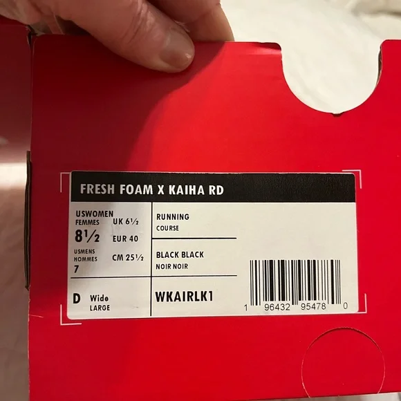 New Balance Fresh Foam X KAIHA RD Black and White Athletic Shoes 8.5 D - Picture 5 of 6